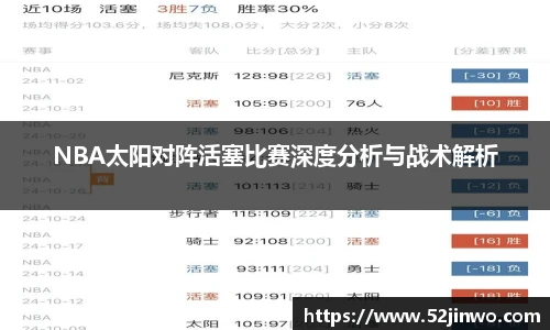 NBA太阳对阵活塞比赛深度分析与战术解析